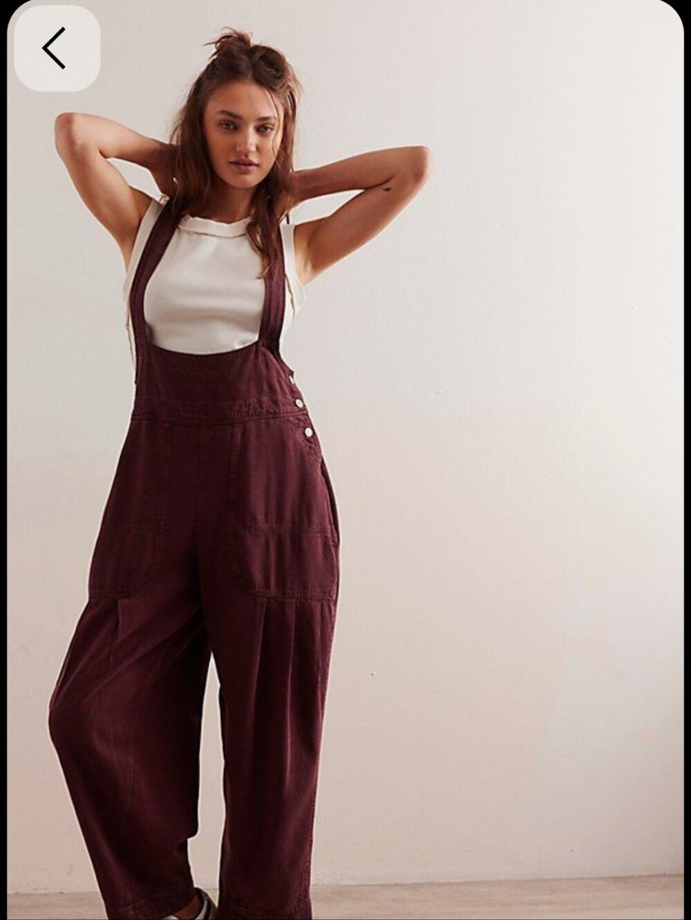 Free People Felix Tapered Overalls Burgundy Brown Jumpsuit In Shaved Chocolate M